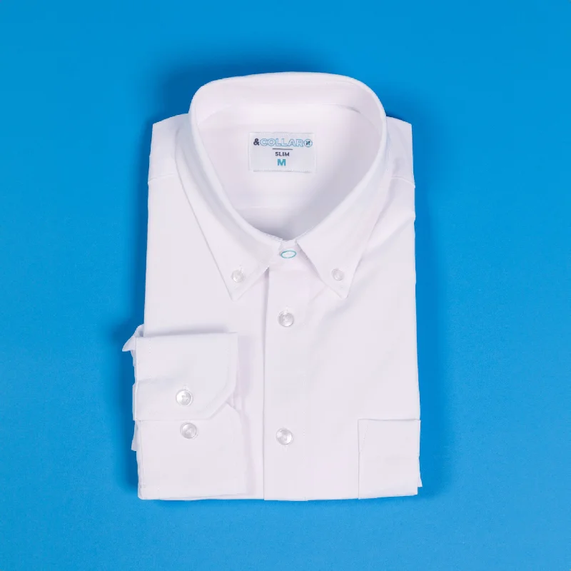 Range Shirt - White Long Sleeve - Button Down Collar