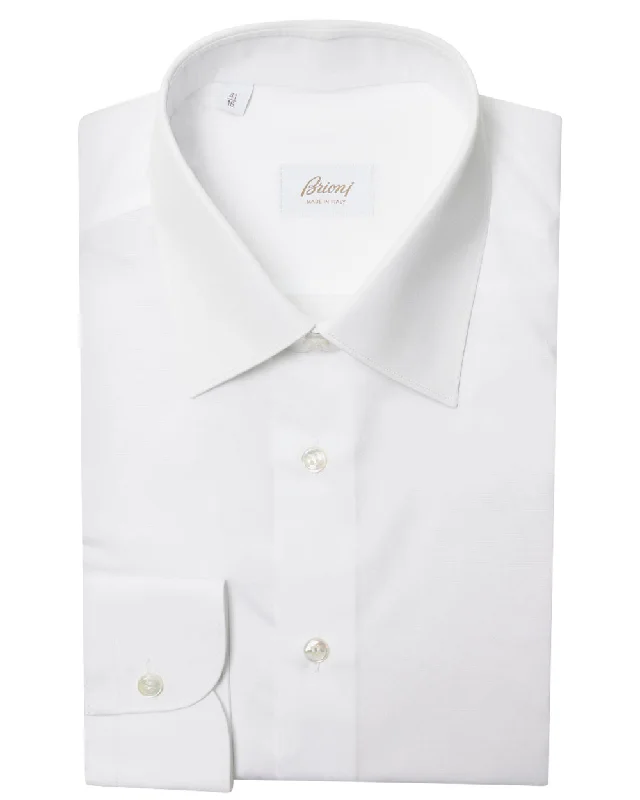 Solid White Cotton Dress Shirt