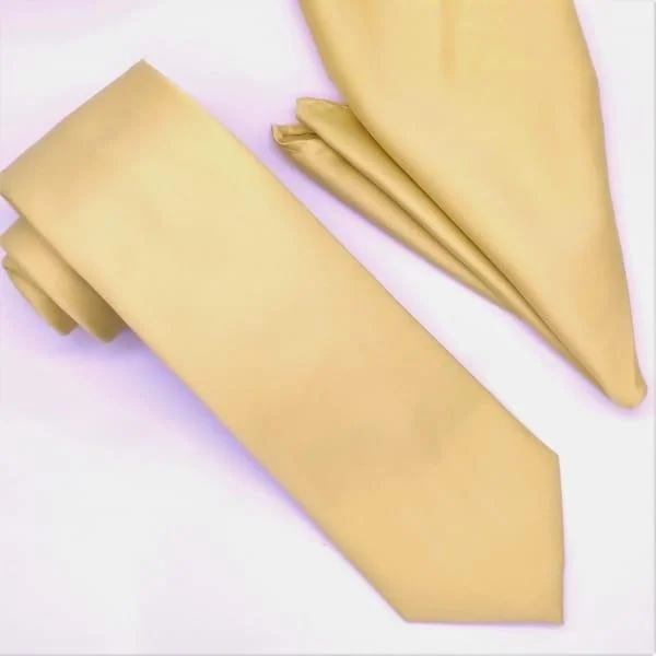 Champagne Tie and Hanky Set