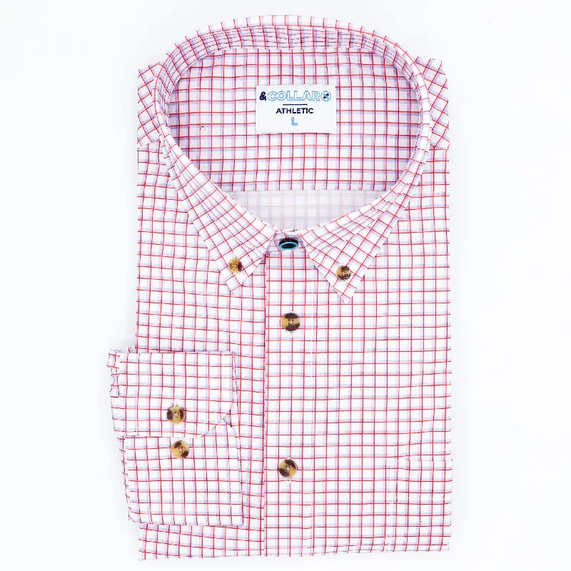 Range Shirt - White w/ Red and Purple Windowpane