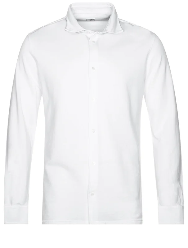 Piquet Giza Knitted Shirt White