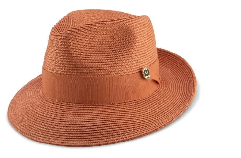 Fedora Braided Straw Hat Color Apricoat