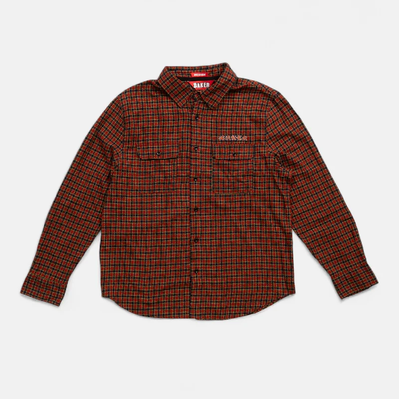 Flames Plaid Flannel Button Up