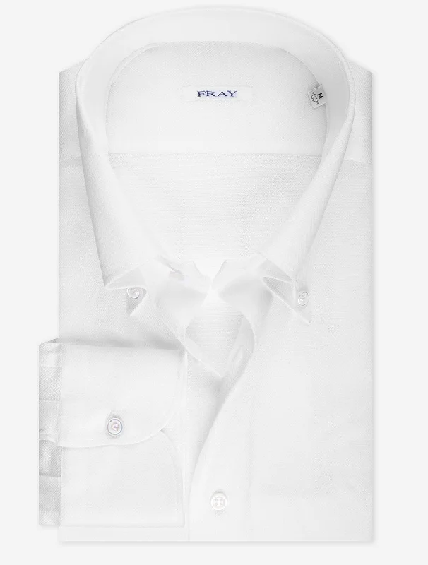 FRAY Pique Buttondown Shirt White