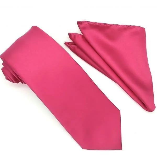 Fuchsia Tie and Hanky Set