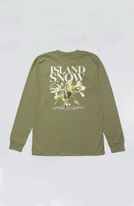 Island Snow Hawaii - IS White Ginger Premium Heavyweight L/S Tee