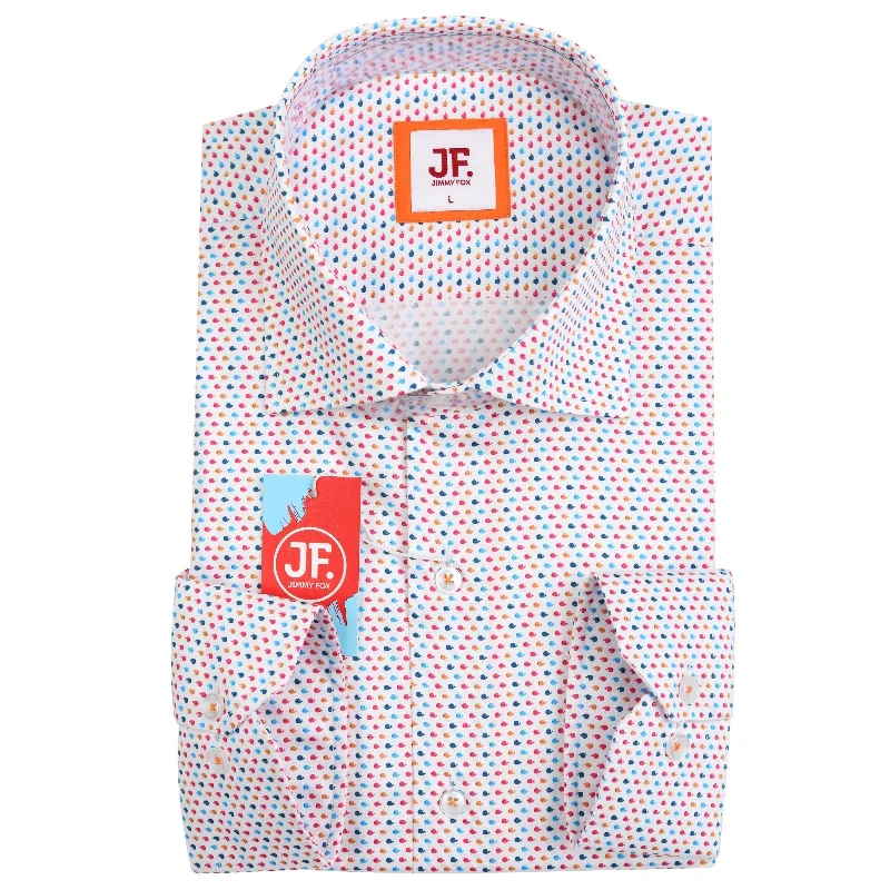 JF857 JIMMY FOX Micro Whale Print Slim Fit L/S Shirt