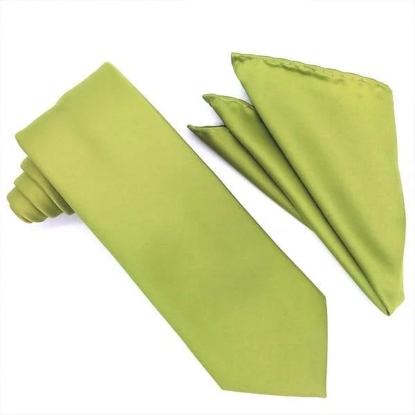 Lime Tie and Hanky Set