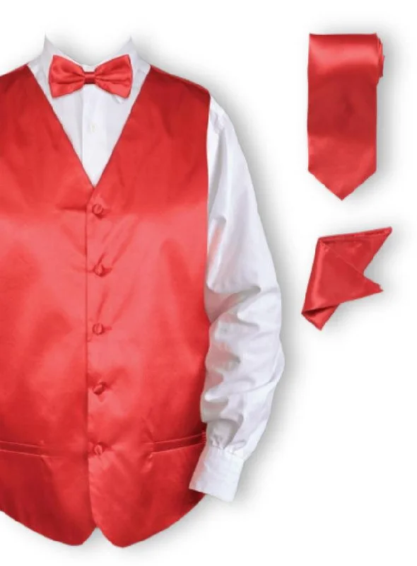 Red Tuxedo Vest Set