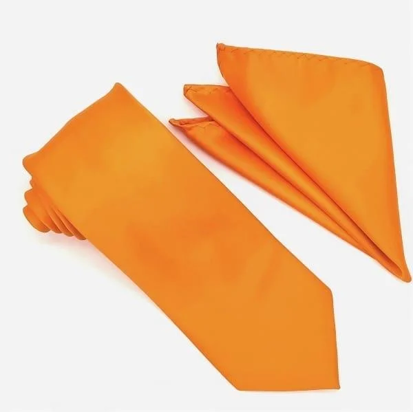 Orange Tie and Hanky Set