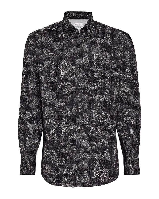 Charcoal Paisley Sportshirt