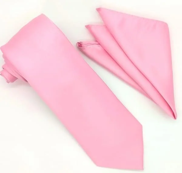 Pink Tie and Hanky Set