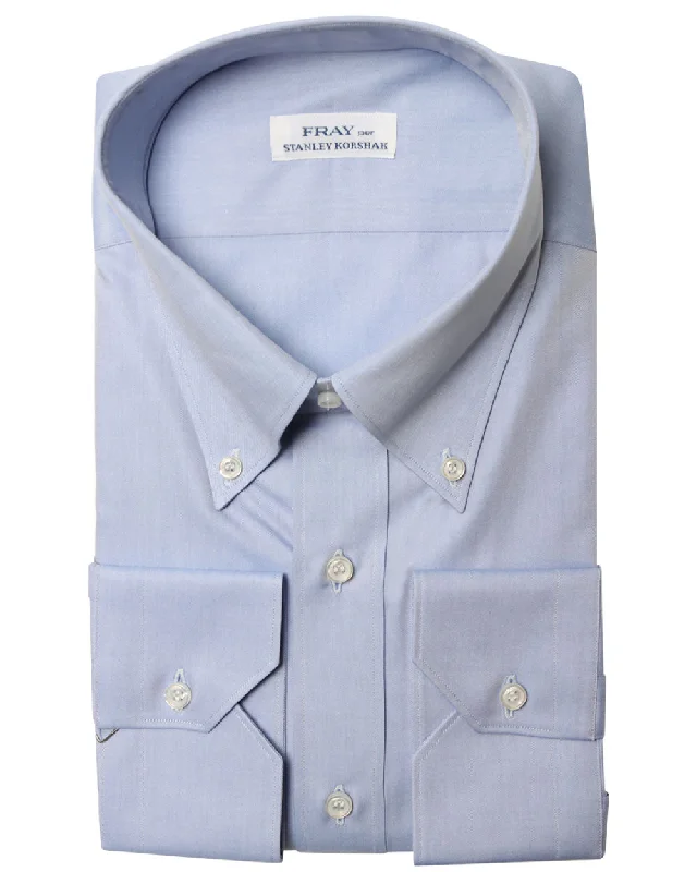 Light Blue Solid Cotton Dress Shirt