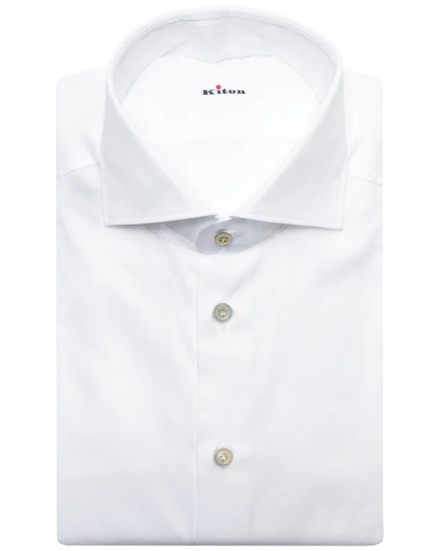 White Basic Twill Dress Shirt