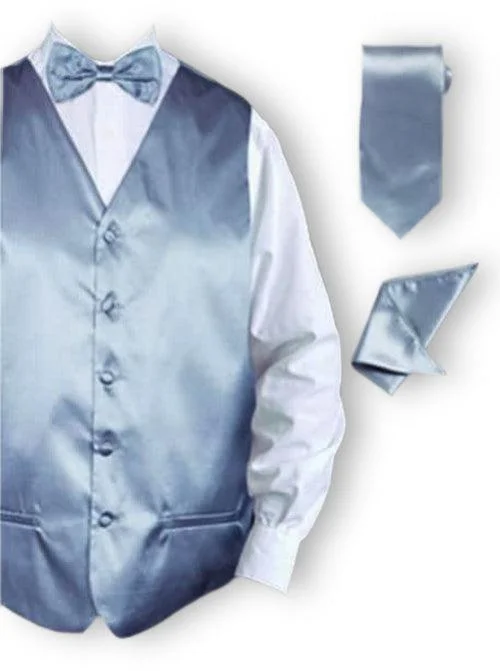 Silver Tuxedo Vest Set