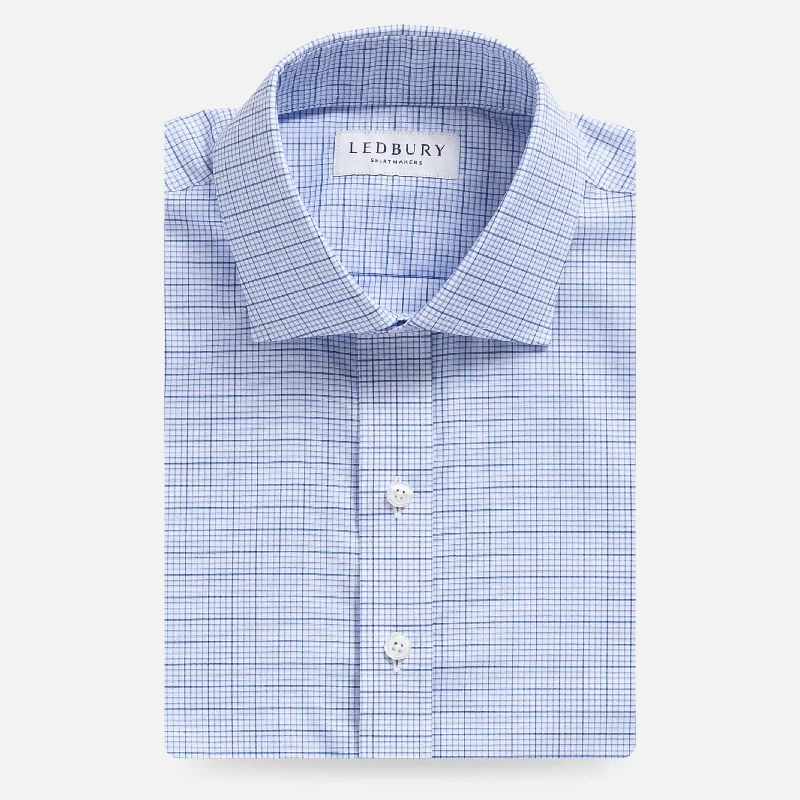 The Blue Kent Windowpane Check Custom Shirt