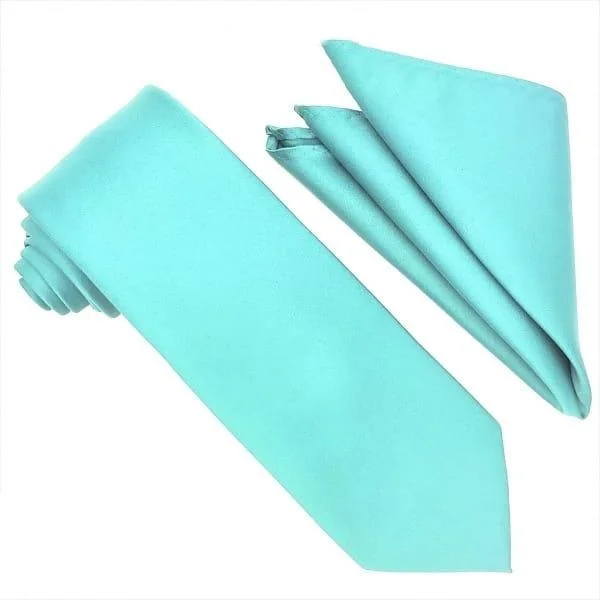 Turquoise Tie and Hanky Set