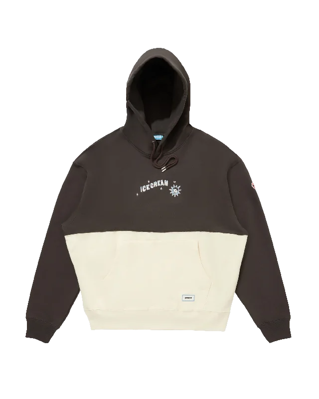 Embroidered Logo Switching Cotton Hoodie