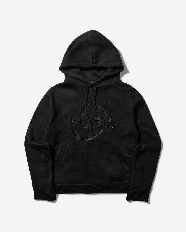 Embroidered Spiral Hoodie Black