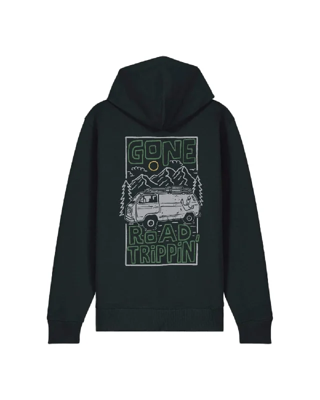 Road Trippin Organic Zip Hoodie - Black