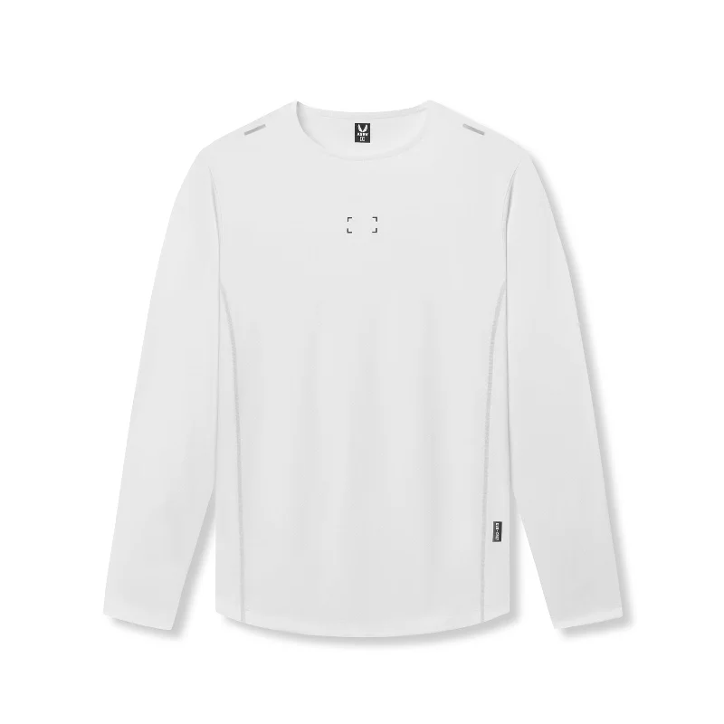 0907. Nano-Mesh Training Long Sleeve - White "Space Bracket"