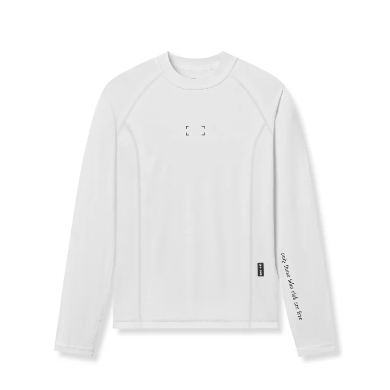 0908. WarpFlexx™ Compression Mock Neck Long Sleeve - White "Space Bracket"