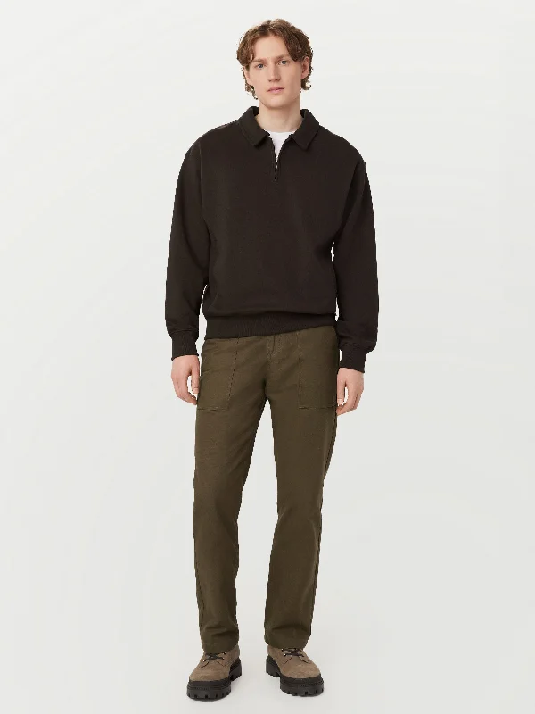 The Half Zip Sweatshirt in Dark Chocolate