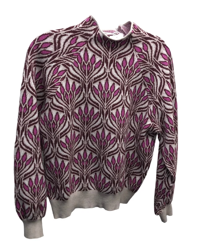 Anthropologie Magenta Print Sweater M