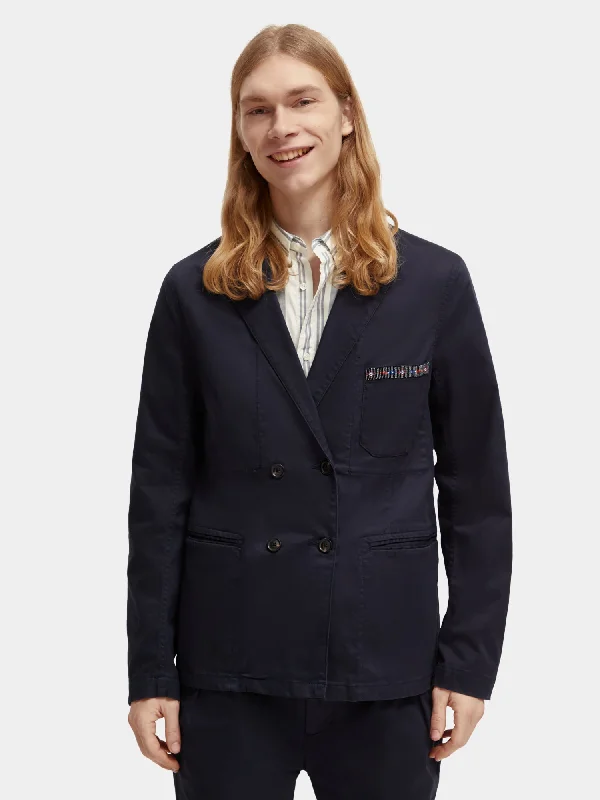 Bead-trimmed workwear blazer