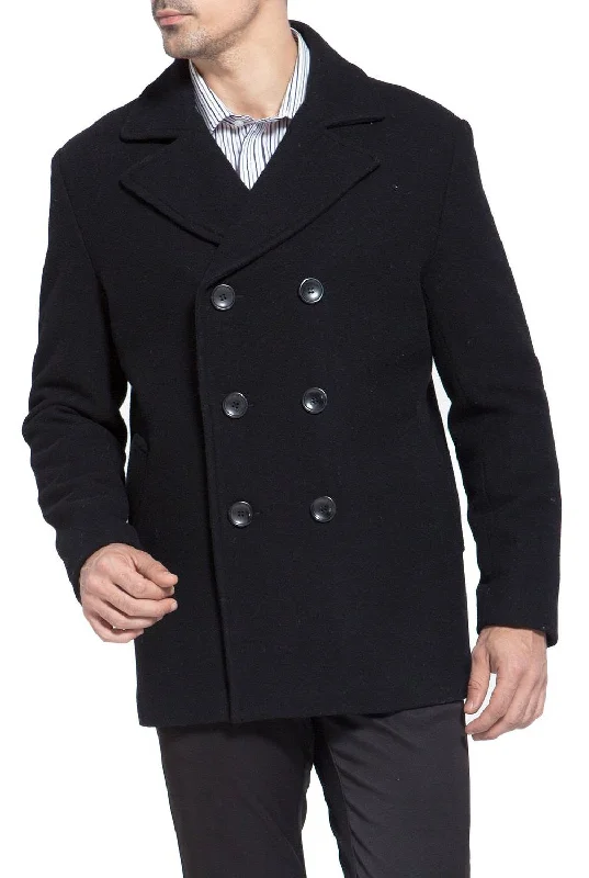 BGSD Men Mark Classic Wool Blend Pea Coat