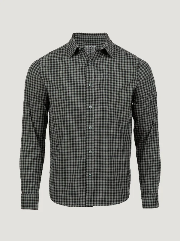 Black + Mercury Green Gingham Long Sleeve Button Up