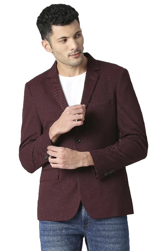 Comfort Fit Self Structure Knit Blazers