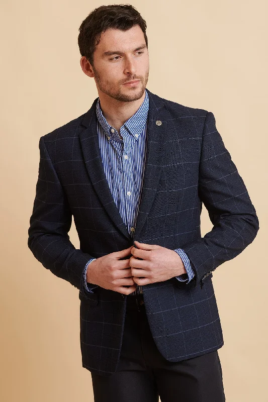 EDINSON - Navy Sky Check Blazer