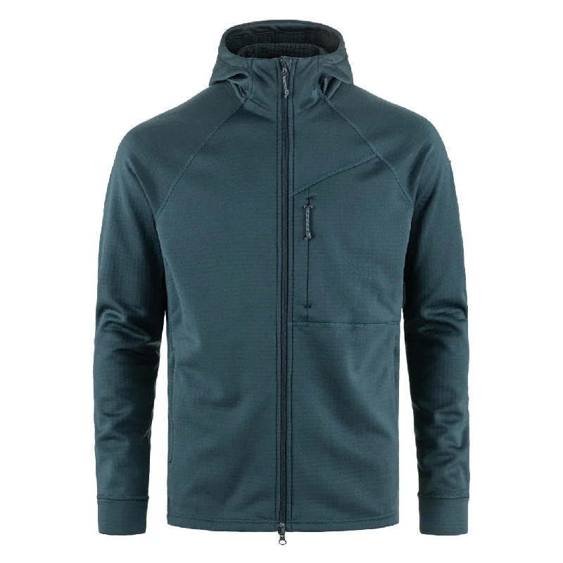 Fjallraven Abisko Grid Fleece Hoodie Mountain Blue