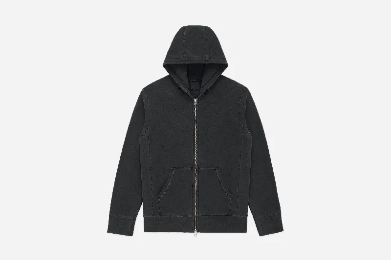 Garment Dyed French Terry Zip Hoody ~ Smoke