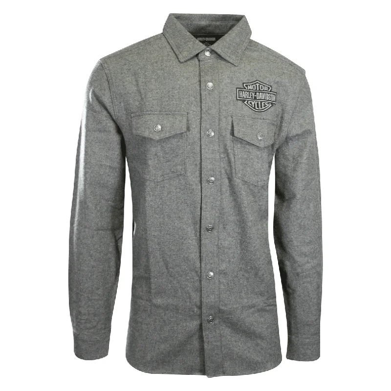 Branded  Men's Shirt Dark Grey Shadow Long Sleeve Woven (S60)