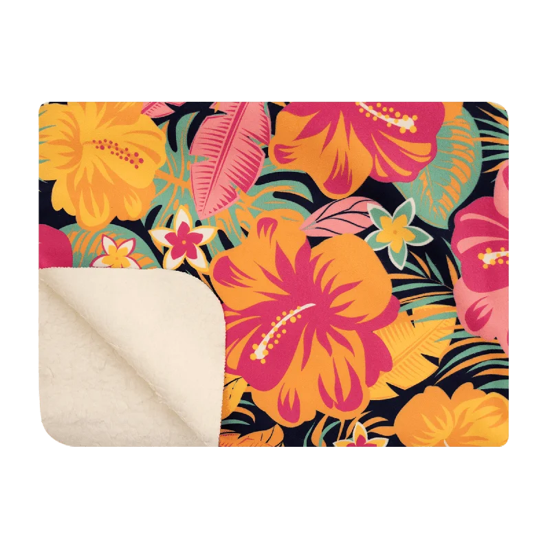 Hibiscus - Luxury Sherpa Fleece Blanket