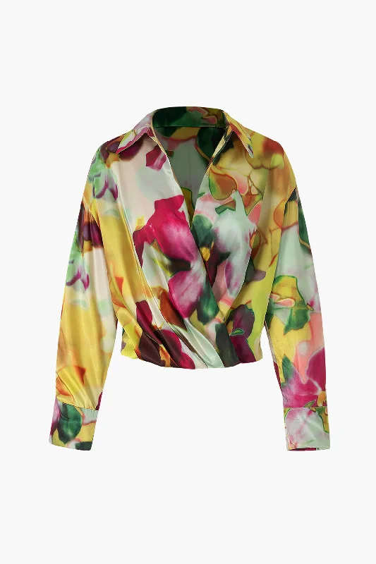 Printed Satin Blouse