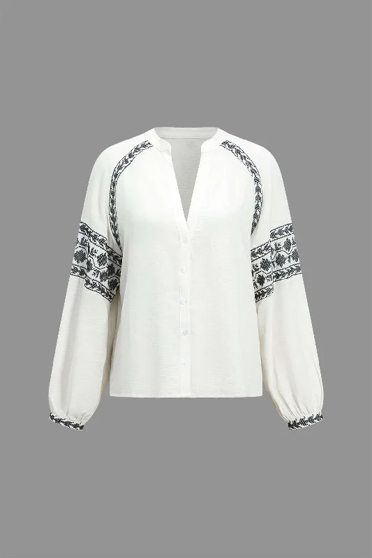 Lantern Sleeves Long-Sleeve Shirt