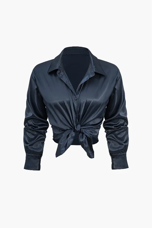 Satin Long-Sleeve Shirt