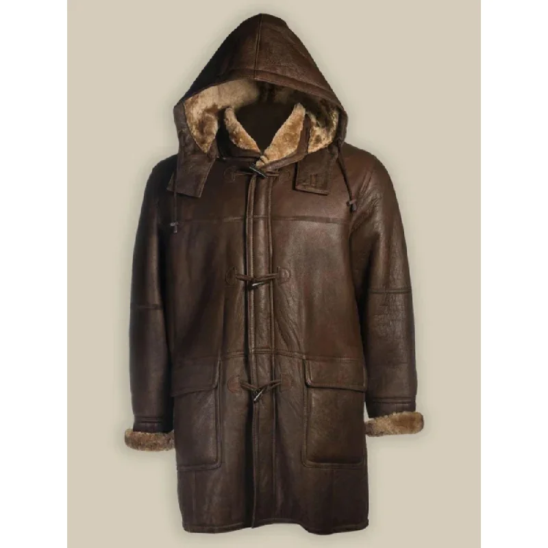 Men B3 Bomber Brown Hoodie Coat