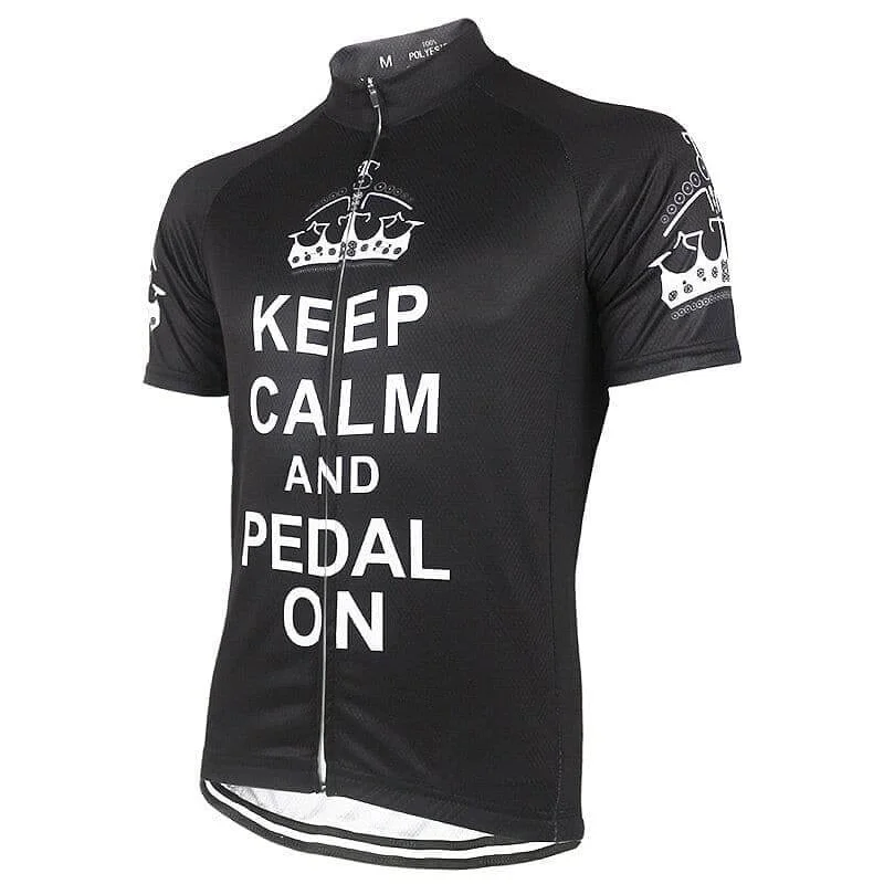 Keep Calm & Pedal On - Black Cycling Jersey