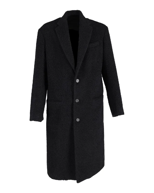 Premium Black Wool Long Coat for a Sophisticated Look