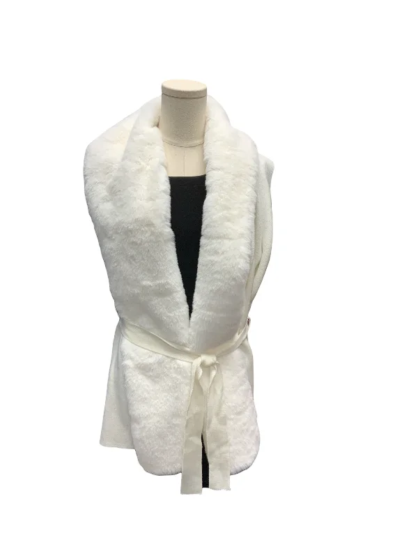 NWT Liz Claiborne Faux Fur Vest White M