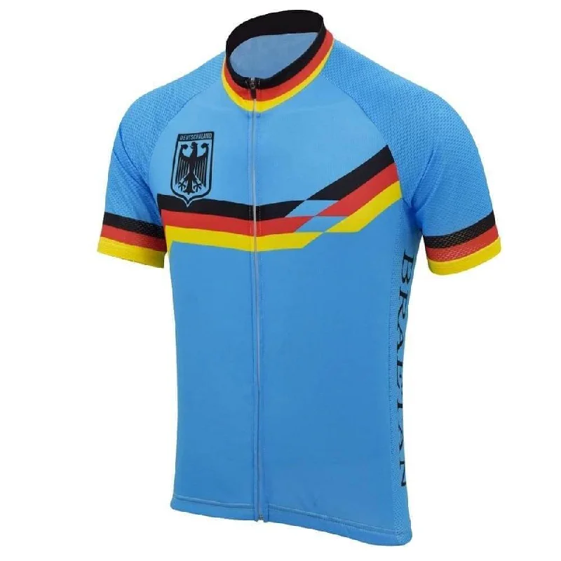 Retro Blue Germany Deutschland Cycling Jersey