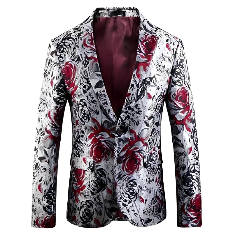 The Vega Slim Fit Blazer Suit Jacket - Ruby