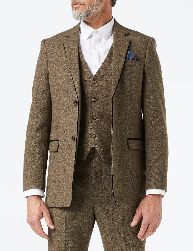 TWEED TAN TAILORED JACKET