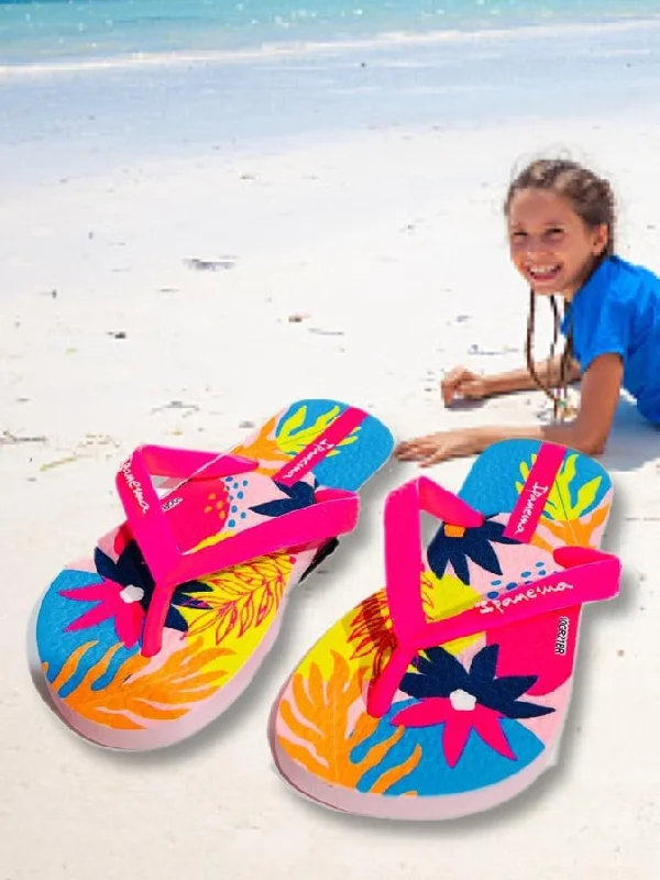Elastic - Strap Women's Sandals with a Padded Toe in Teal for Easy On - and - OffIpanema Sandals Girls Flip Flops Printed