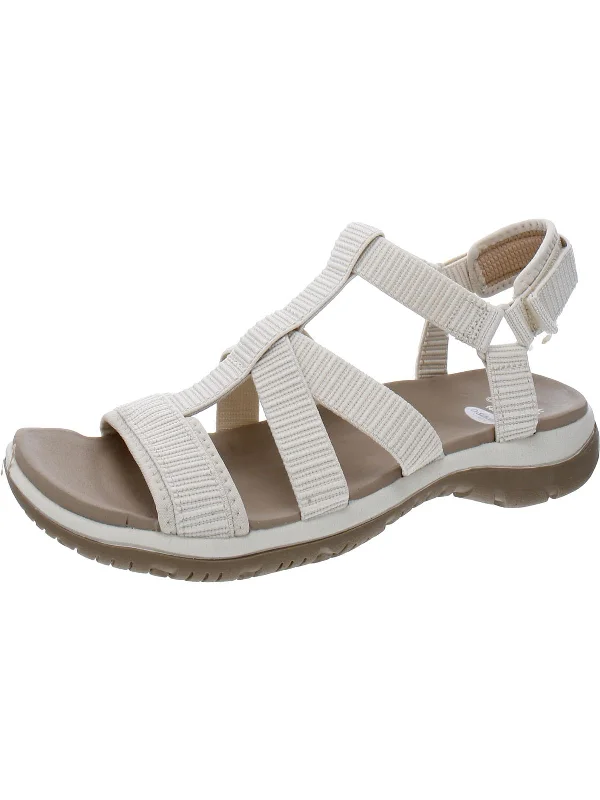 Women's Sandals with a Glitter - Coated Strap in Gold for a Sparkly Summer OutfitAdalia Womens Strappy Ankle Strap Sport Sandals