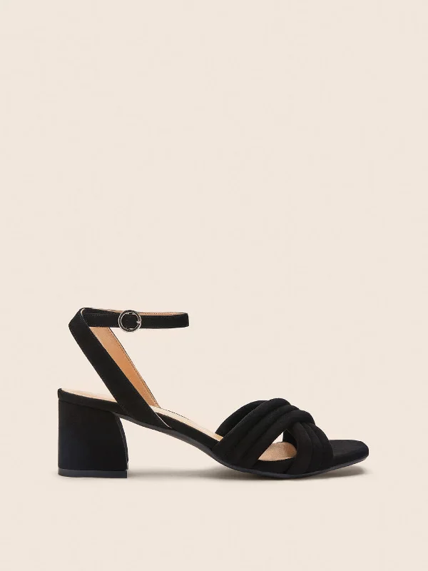 Women's Rhinestone - Embellished Open - Toe Sandals in Silver for a Glamorous Party LookAdria Black Heel